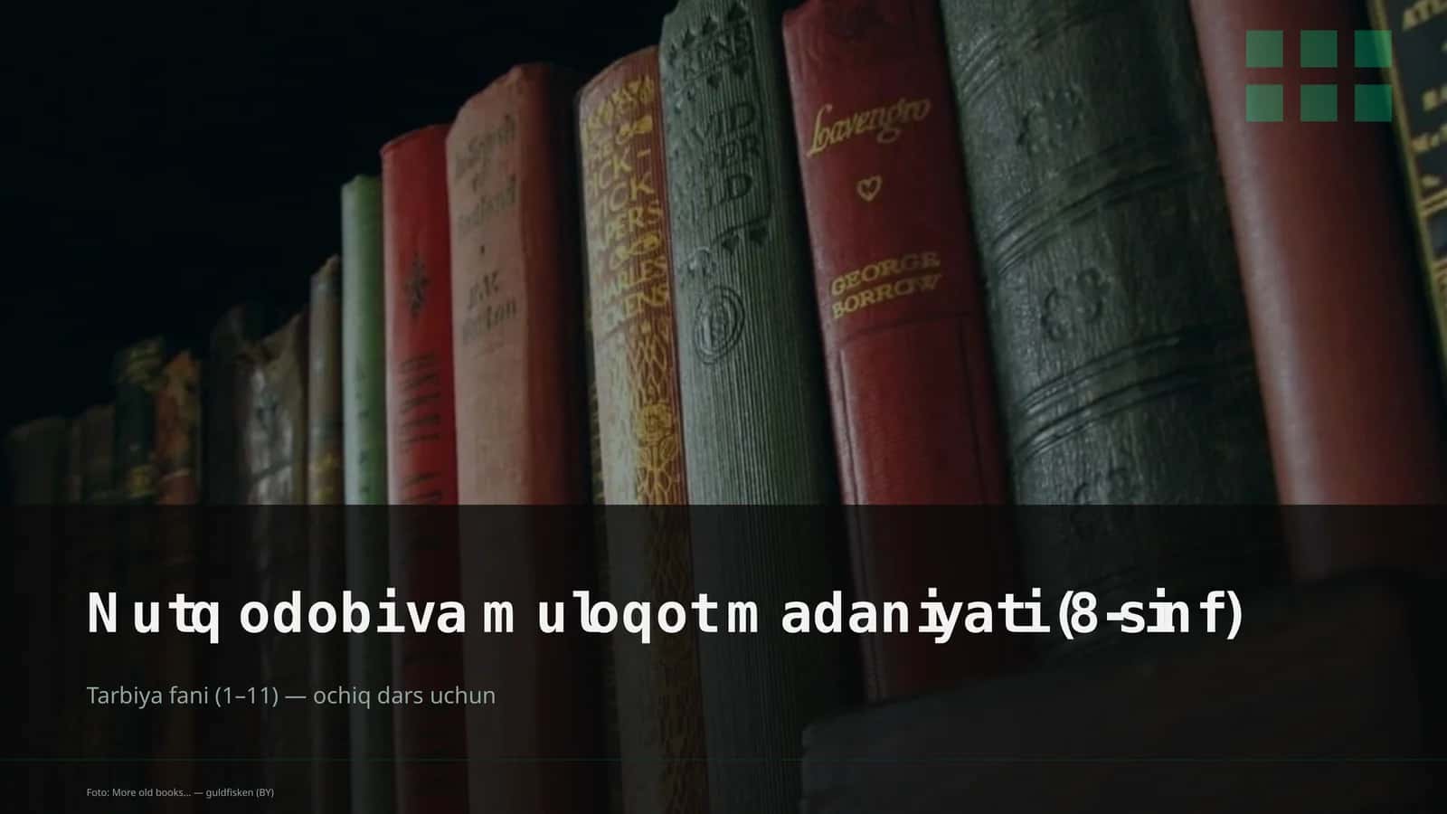 Nutq odobi va muloqot madaniyati (8-sinf) 1
