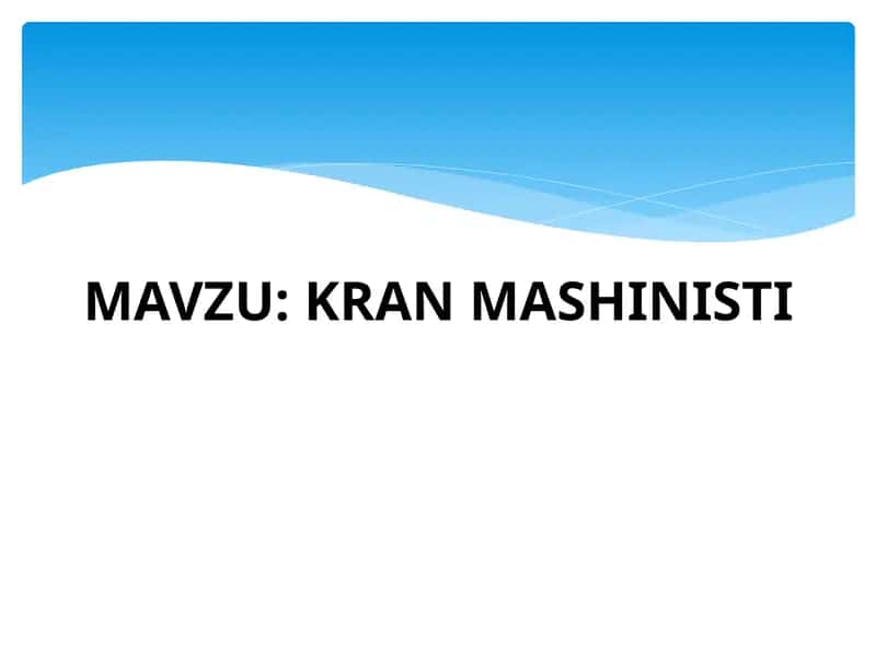 KRAN MASHINISTI 1