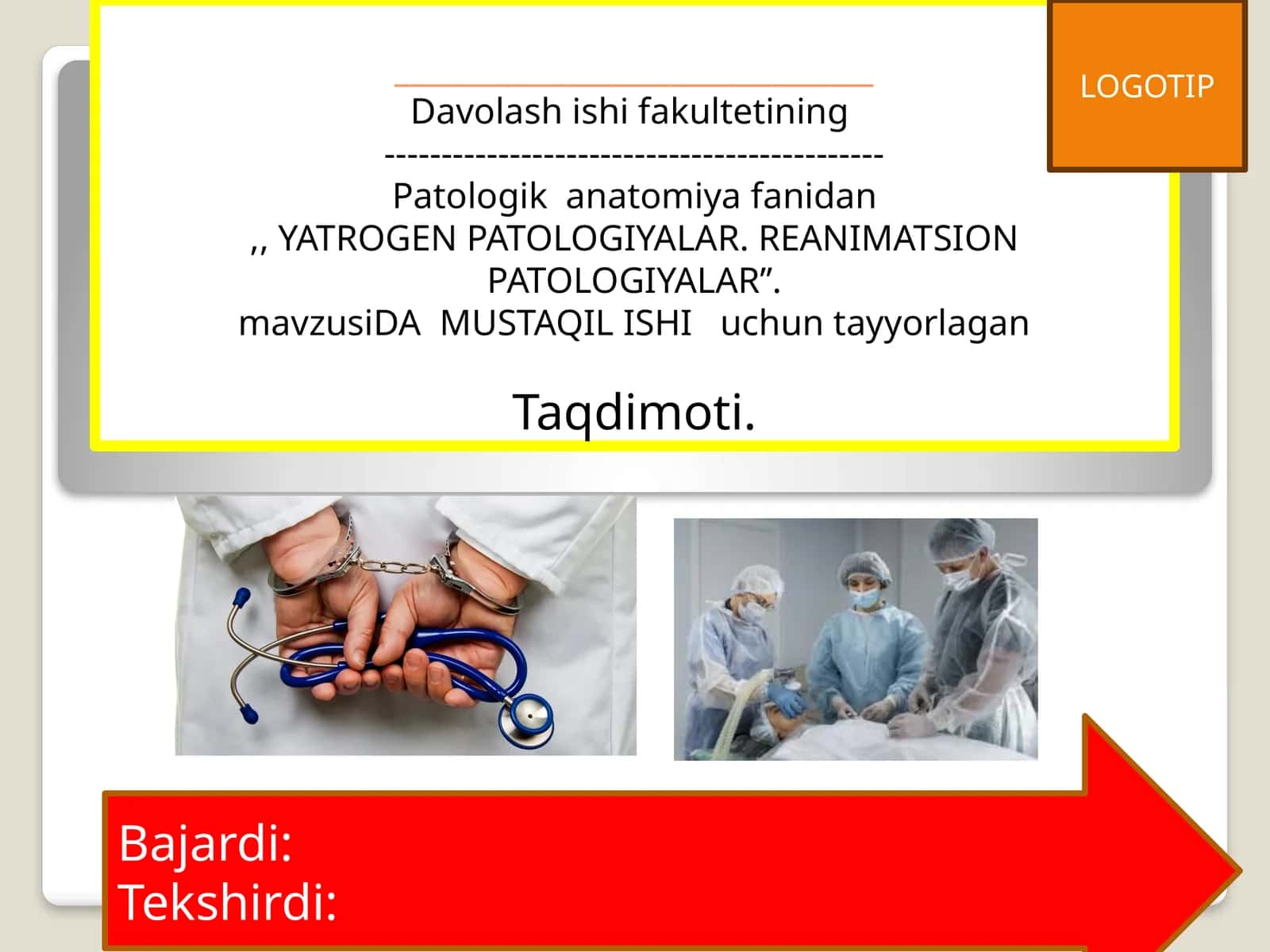YATROGEN PATOLOGIYALAR. REANIMATSION PATOLOGIYALAR 1