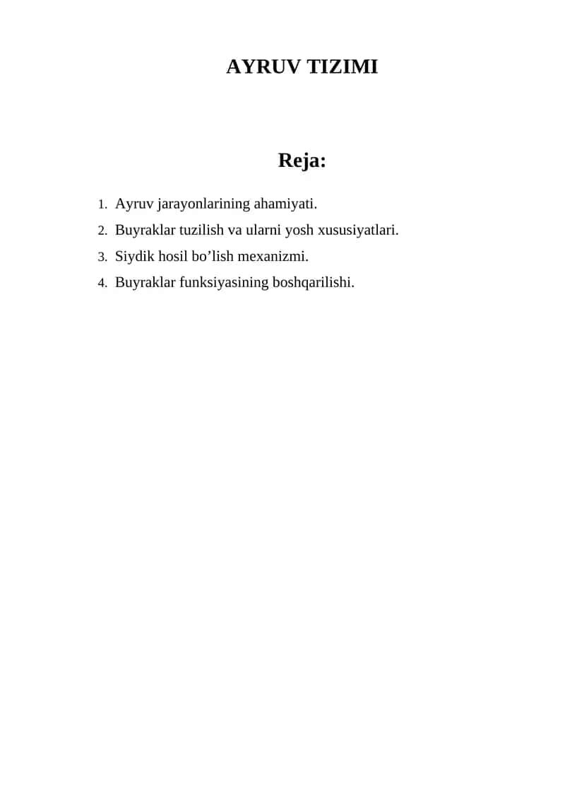 Ayruv Tizimi 1