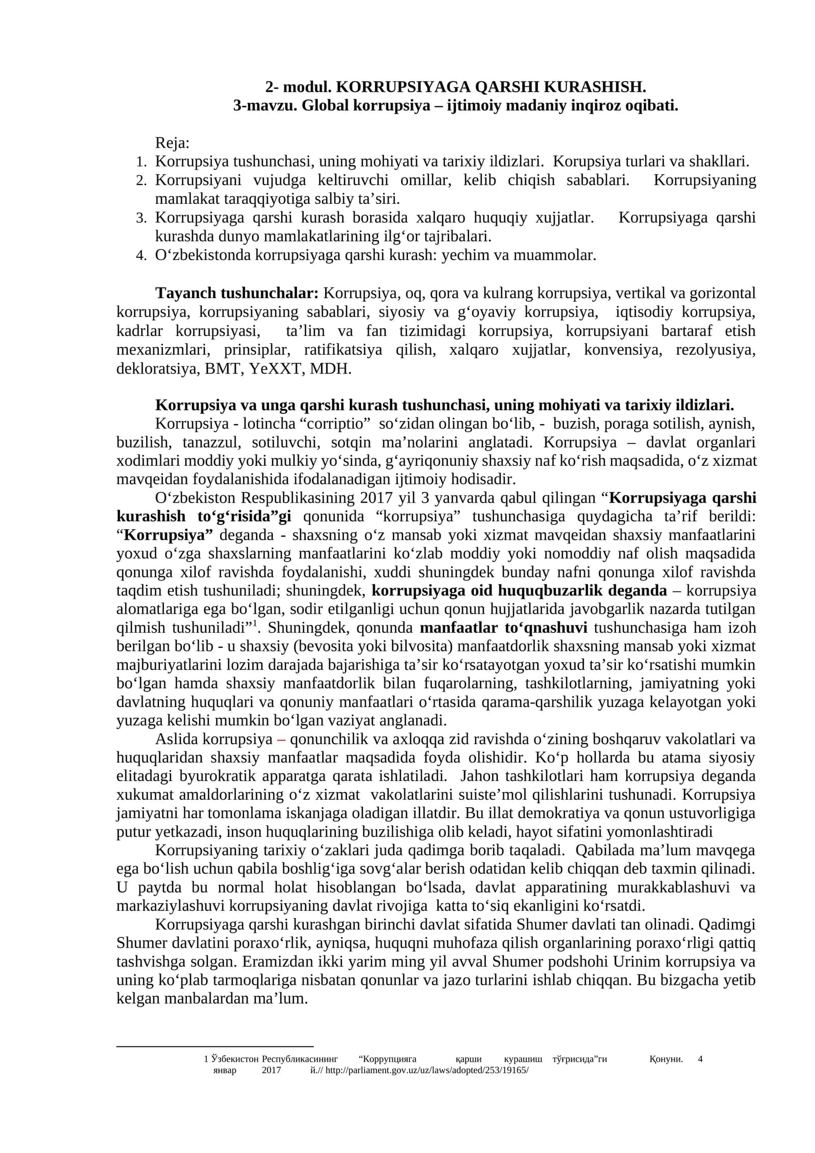 KORRUPSIYAGA QARSHI KURASHISH 1