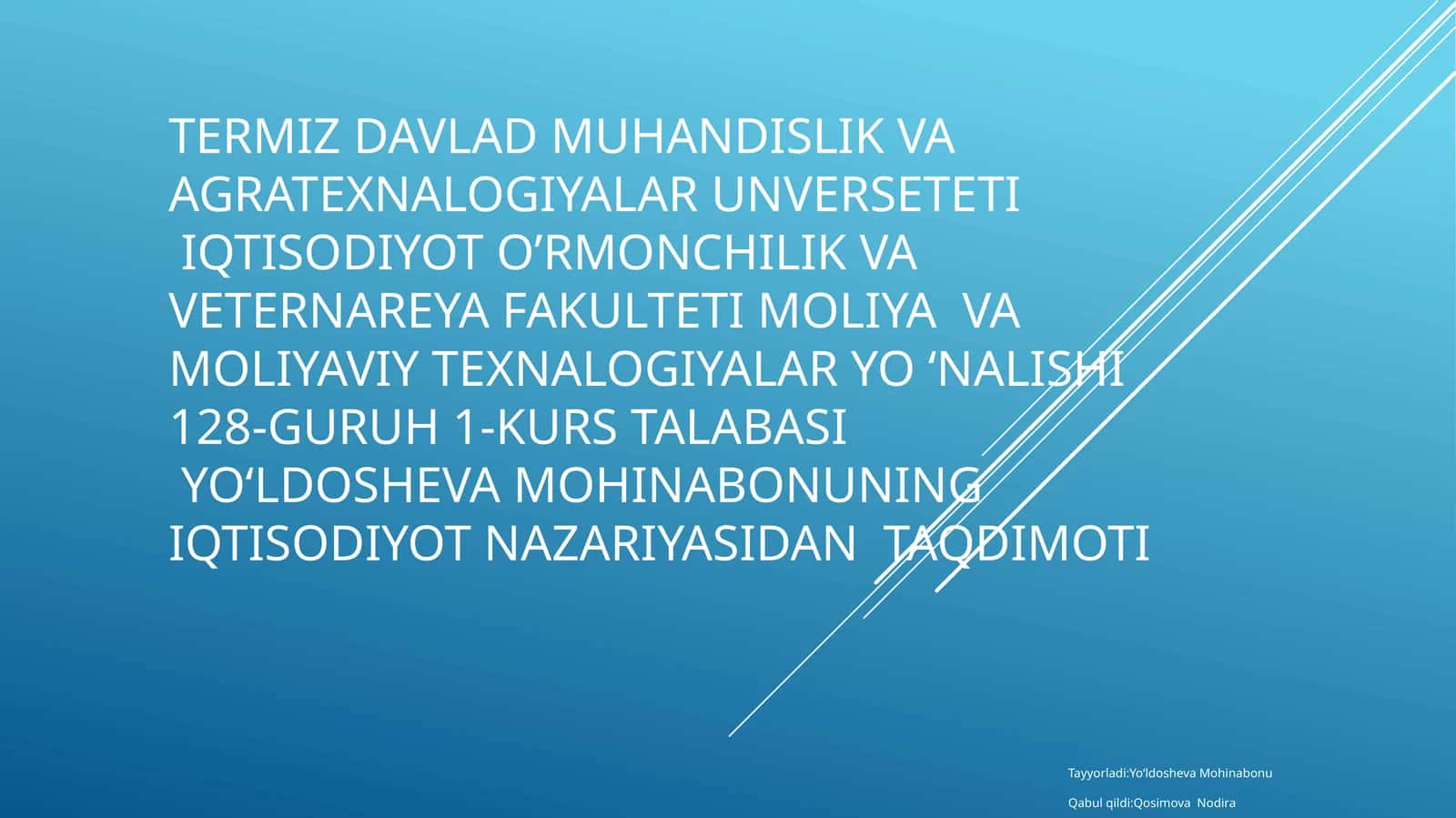 Iqtisodiyot nazariyasidan taqdimot 1