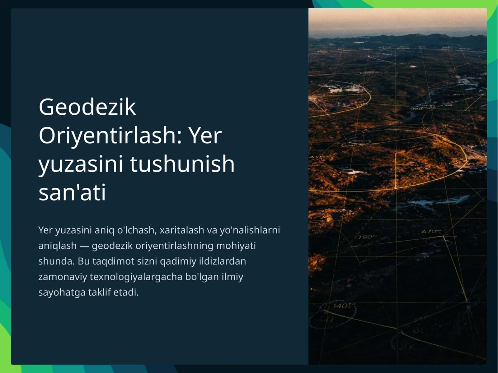 Geodezik Oriyentirlash: Yer yuzasini tushunish san'ati 1