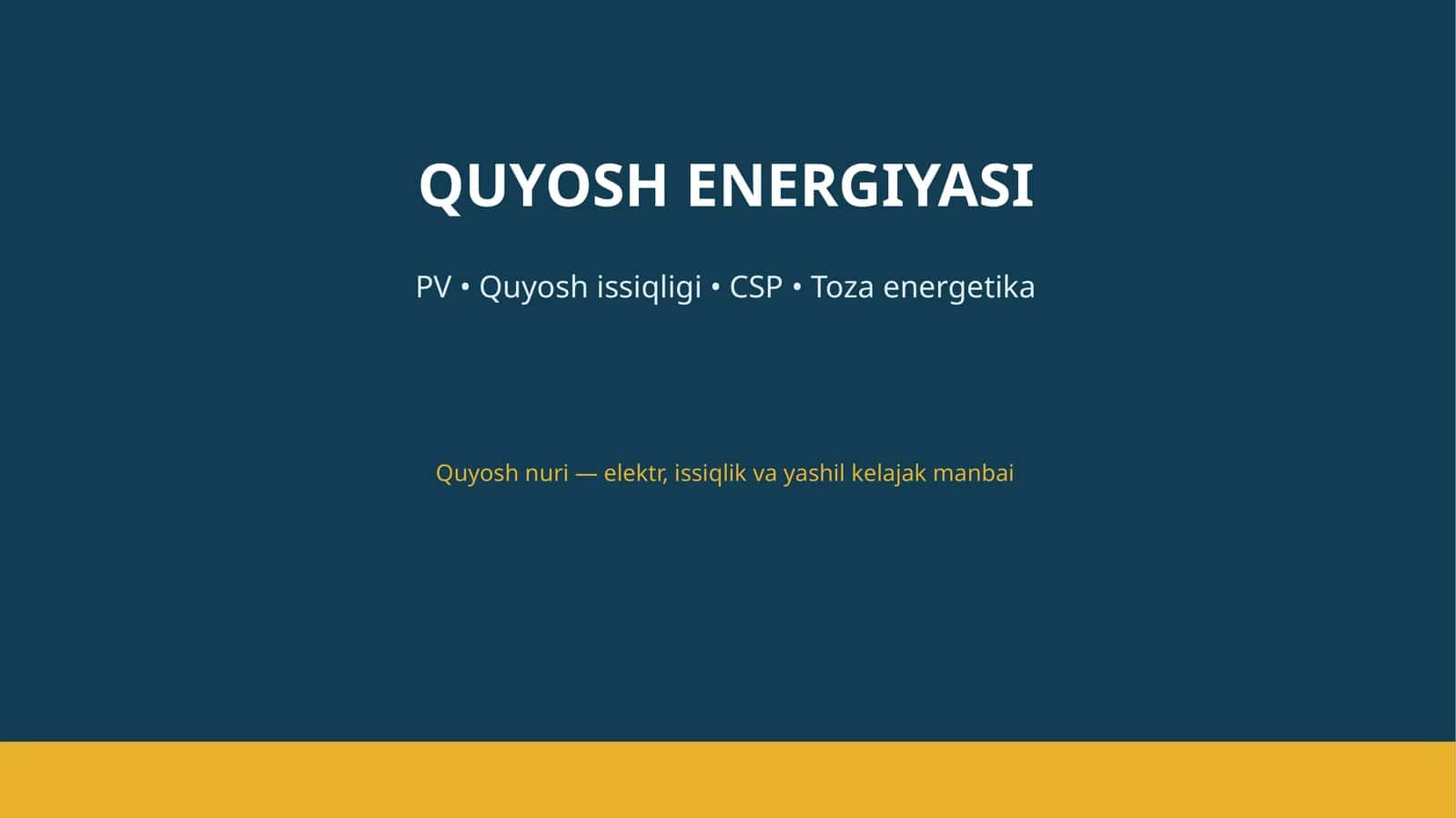 QUYOSH ENERGIYASI 1