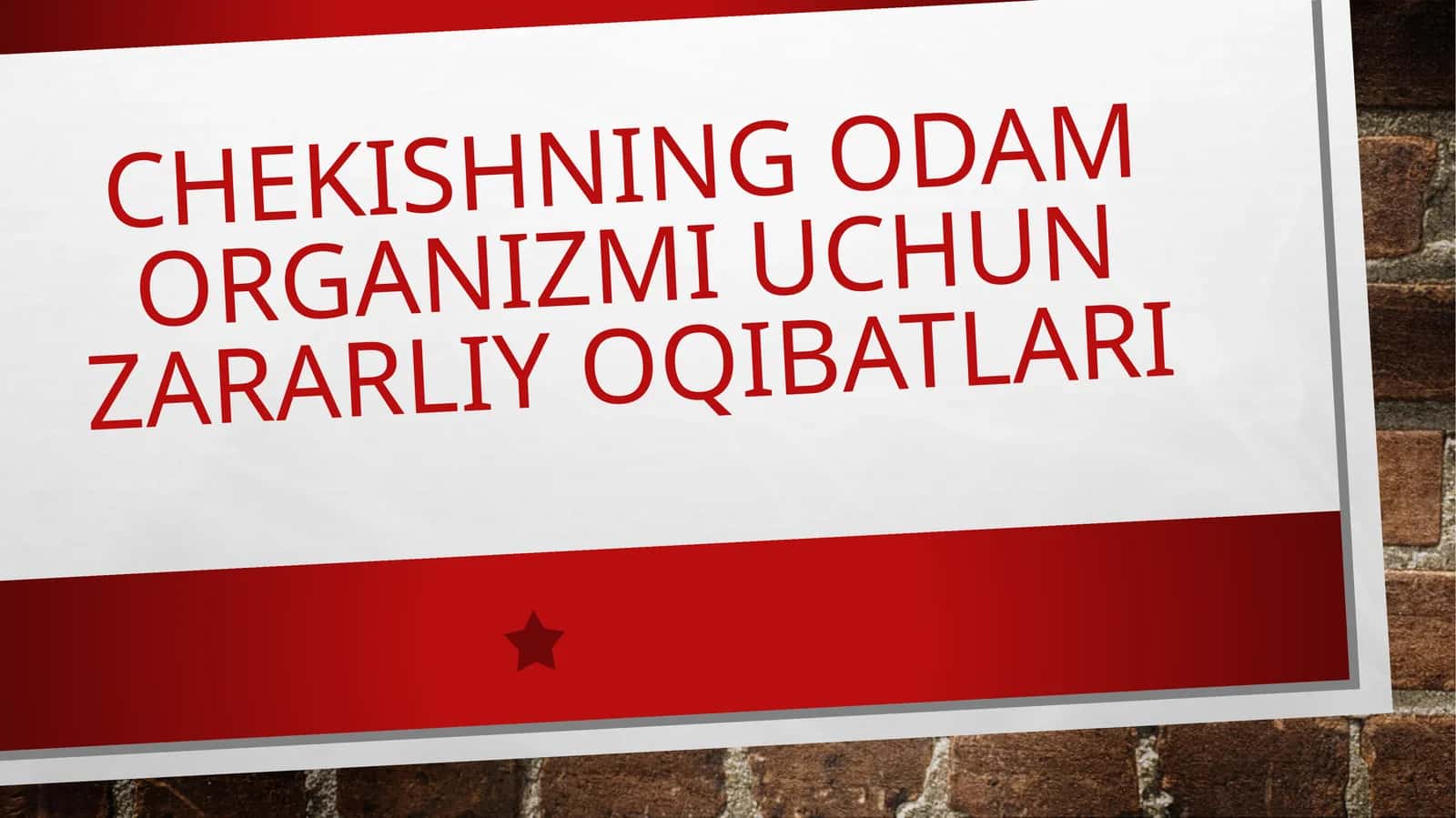 Chekishning odam organizmi uchun zararli yo'qibatlari 1