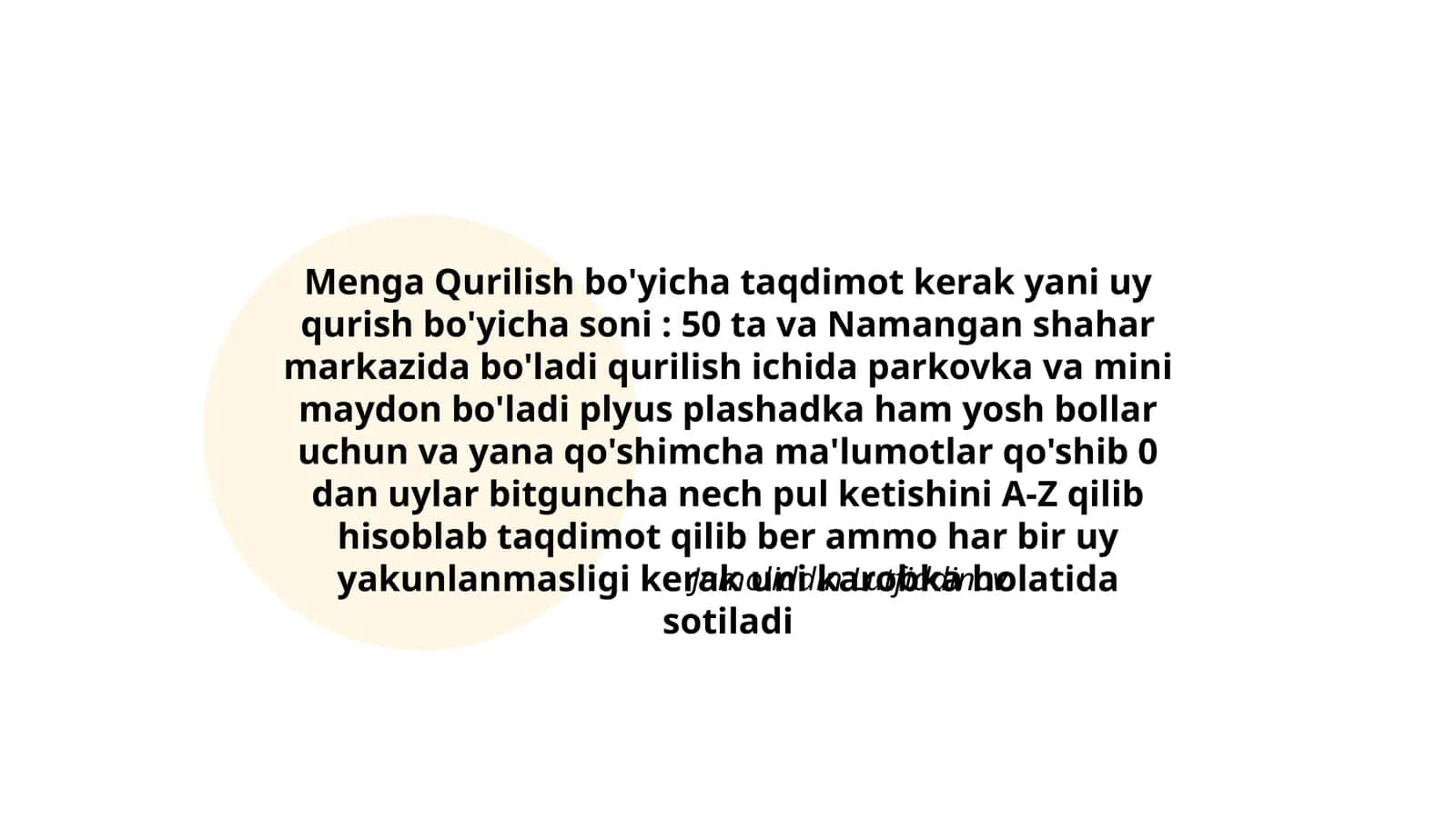 Menga Qurilish bo'yicha taqdimot 1