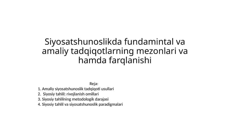 Siyosiy tahlil 1