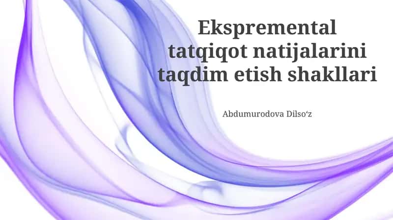 Tajriba tadqiqot natijalarini taqdim etishning grafik usullari 1