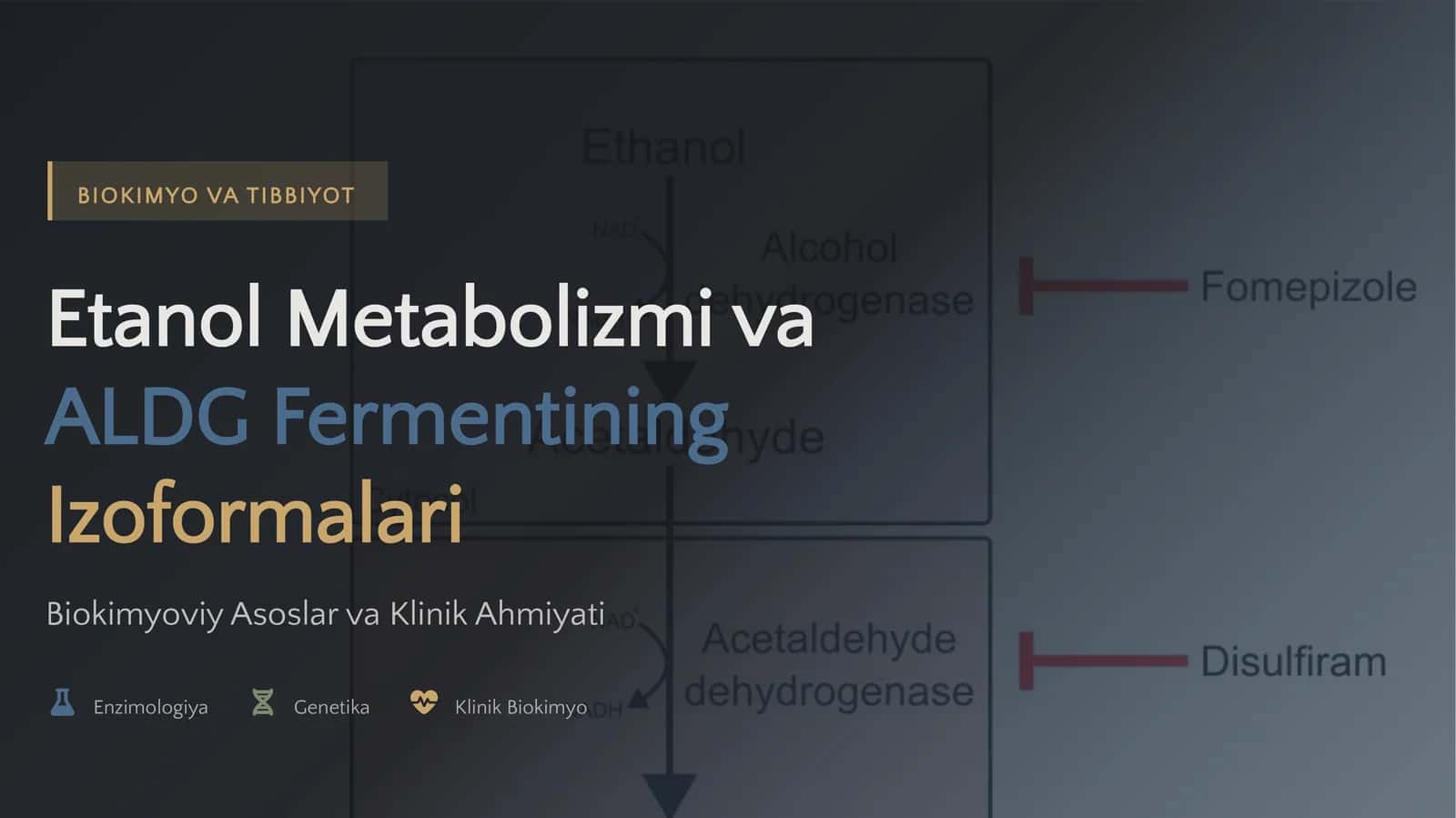 Etanol Metabolizmi va ALDG Fermentining Izoformalari Biokimyoviy Asoslar va Klinik Ahmiyati 1
