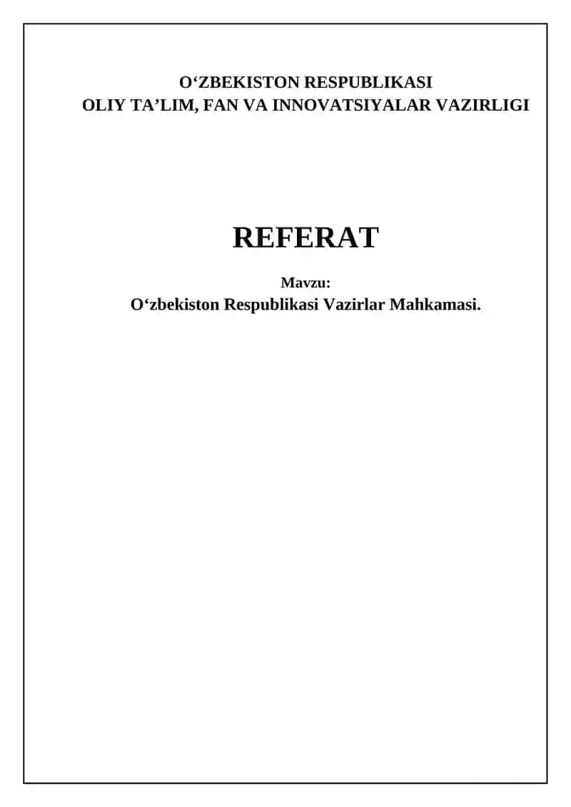 Oʻzbekiston Respublikasi Vazirlar Mahkamasi