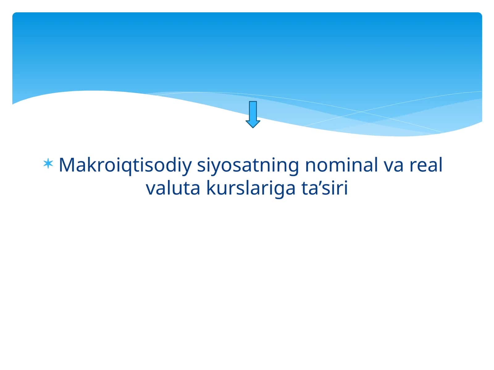 Makroiqtisodiy siyosatning nominal va real valuta kurslariga ta’siri 1