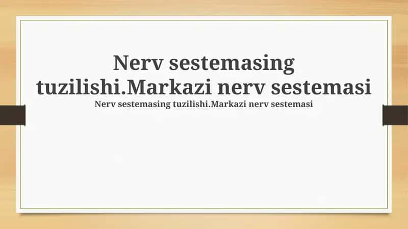 Nerv sestemasi 1