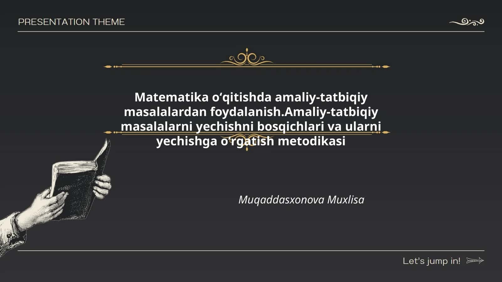 Matematika oʻqitishda amaliy-tatbiqiy masalalardan foydalanish 1