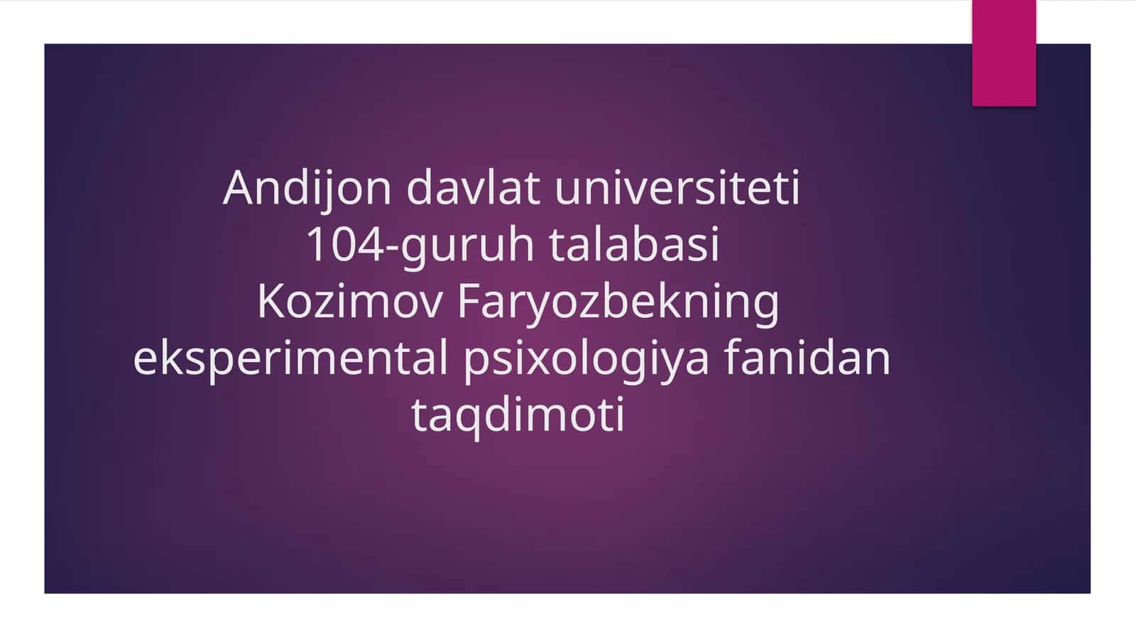 Shaxs hissiyotlarini eksperimental psixologiyada tadqiq etish 1