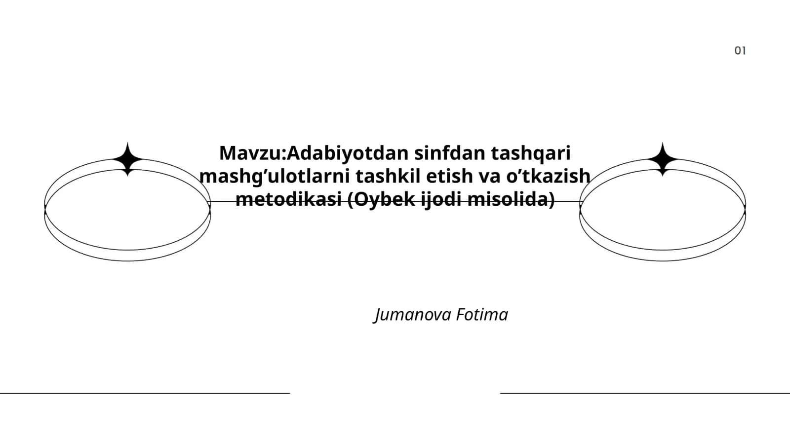 Adabiyotdan sinfdan tashqari mashg’ulotlarni tashkil etish va o’tkazish metodikasi (Oybek ijodi misolida) 1