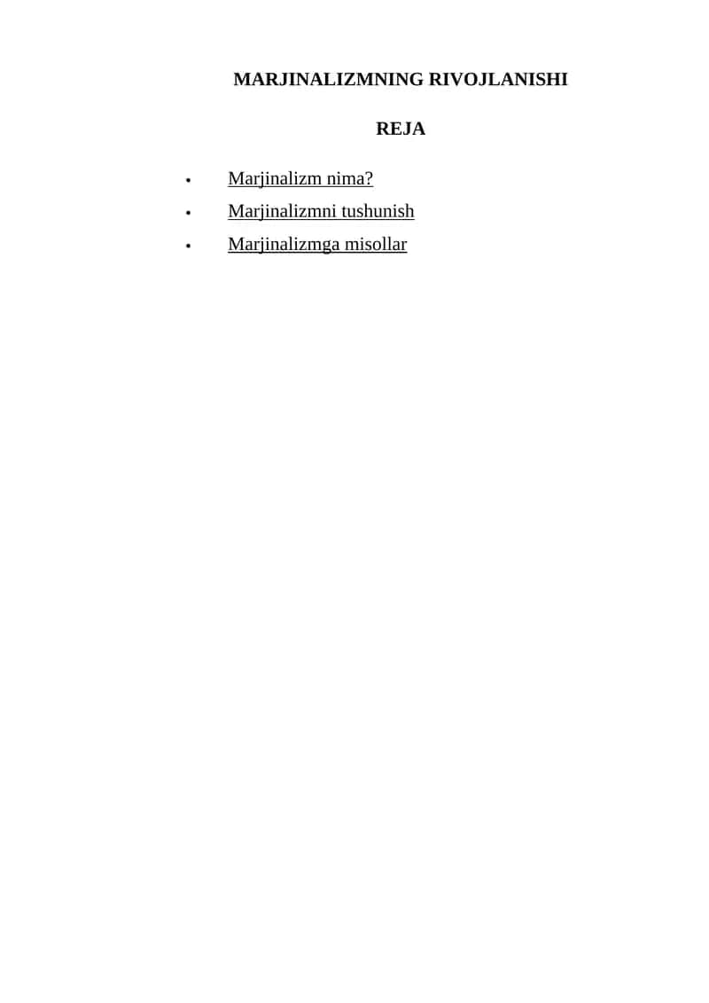 MARJINALIZMNING RIVOJLANISHI 1