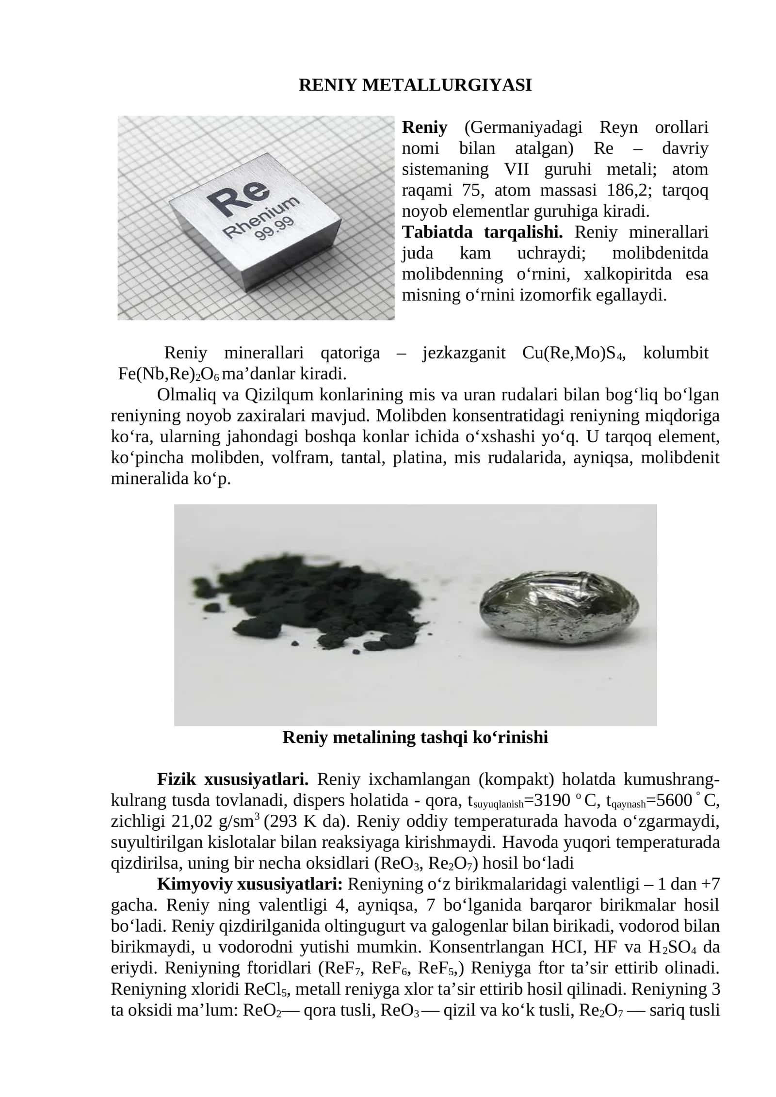 RENIY METALLURGIYASI 1