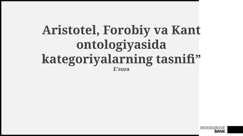 Kategoriyalarning tasnifi 1
