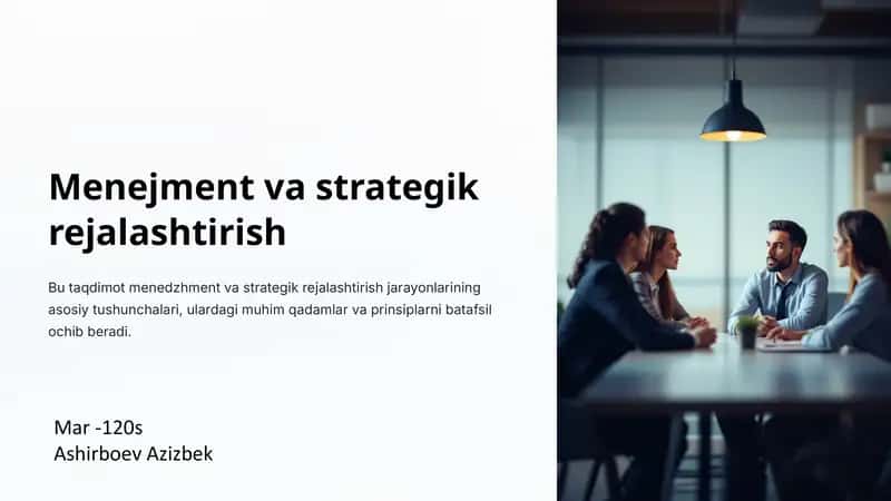 Menejmentva strategik rejalashtirish 1