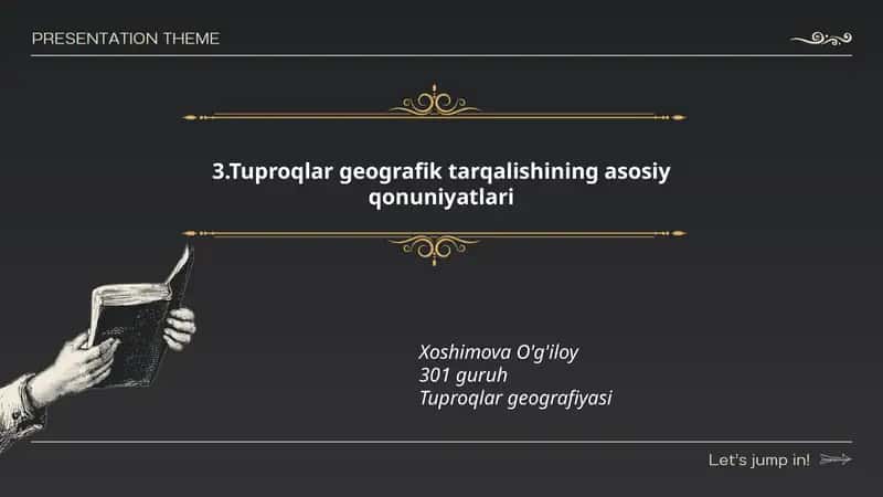 Tuproqlar geografik tarqalishining asosiy qonuniyatlari 1