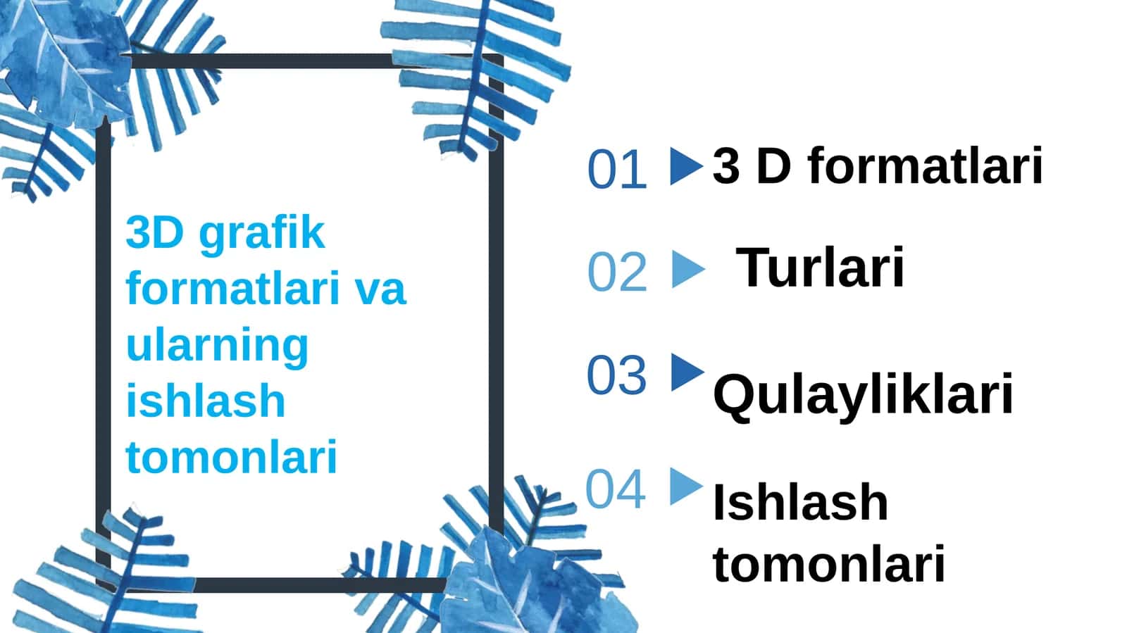 3D grafik formatlari va ularning ishlash tomonlari 1