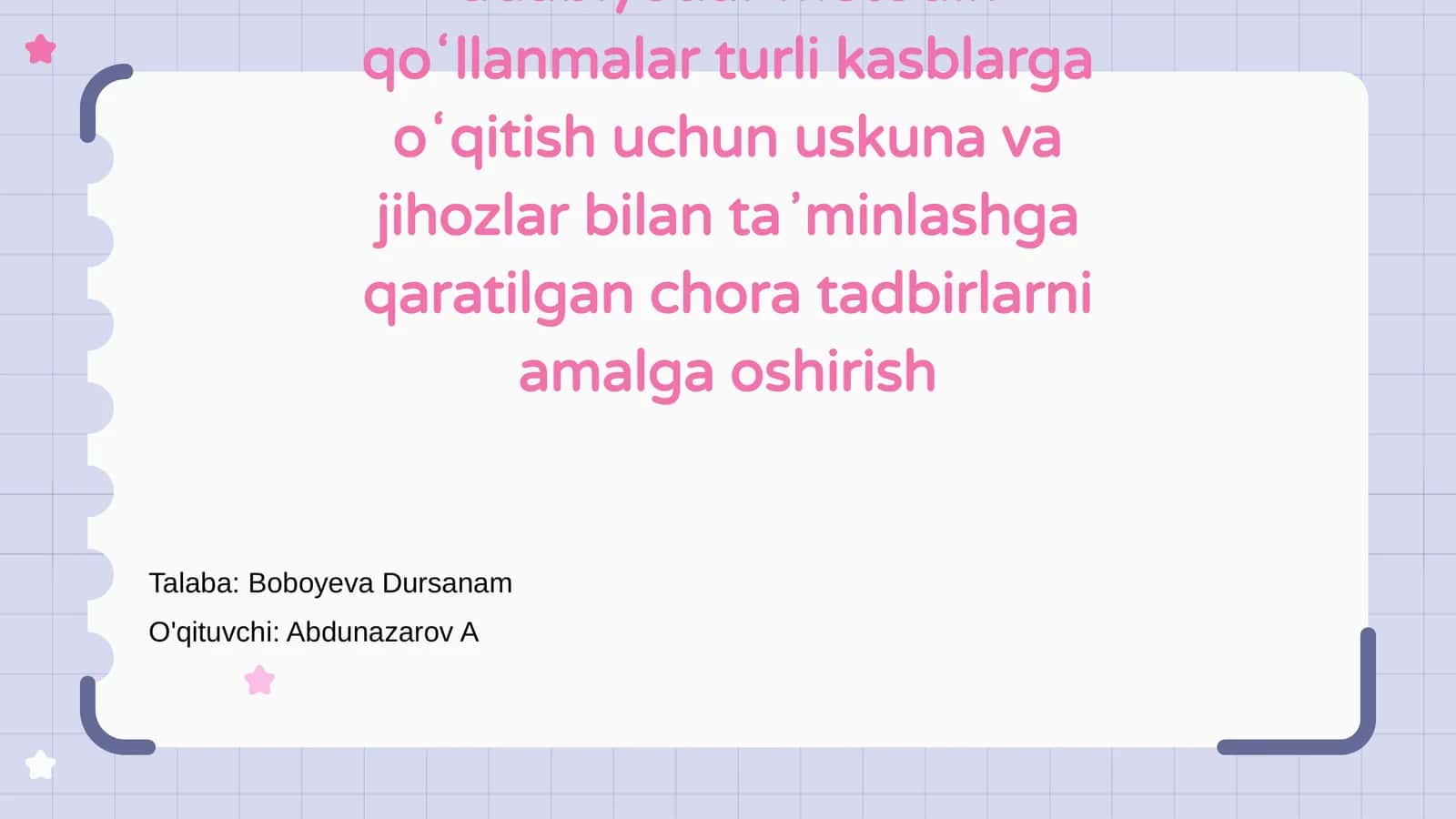 Alohida taʼlim ehtiyojlari boʻlgan bolalar oʻqitiladigan taʼlim muassasalari zarur adabiyotlar metodik qoʻllanmalar 1