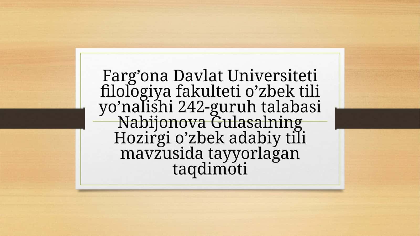 Mavzu: Morfemalarning shakl va ma'nosi bo'yicha qo'riq turlari 1