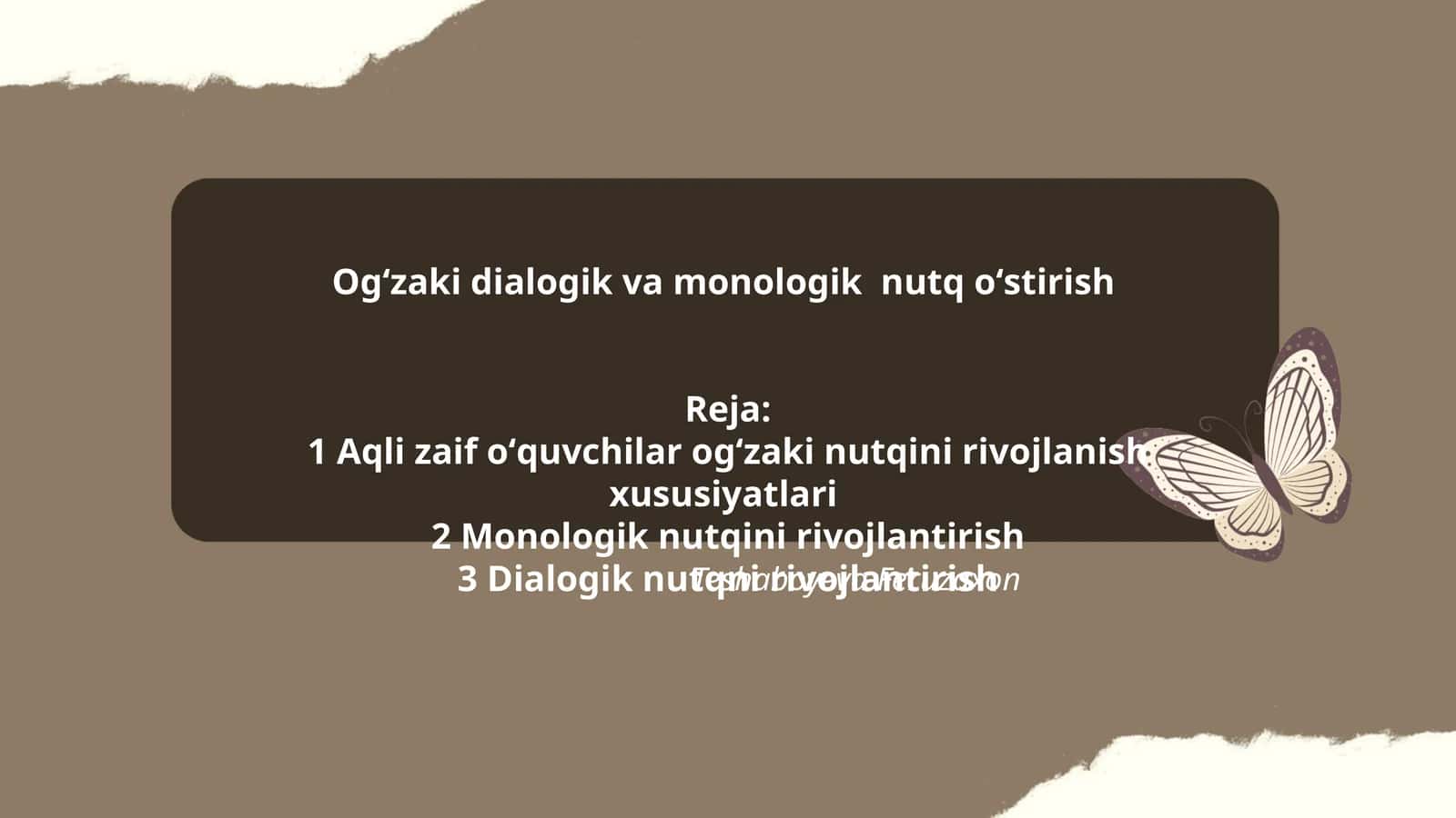 Ogʻzaki dialogik va monologik nutq oʻstirish 1