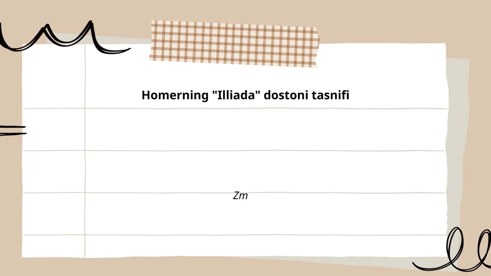 Homerning "Illiada" dostoni tasnifi 1