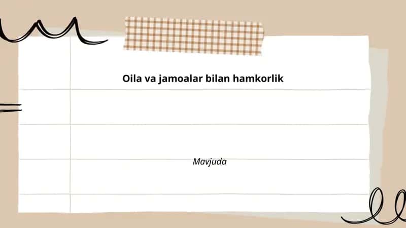 Oila va jamoalar bilan hamkorlik 1