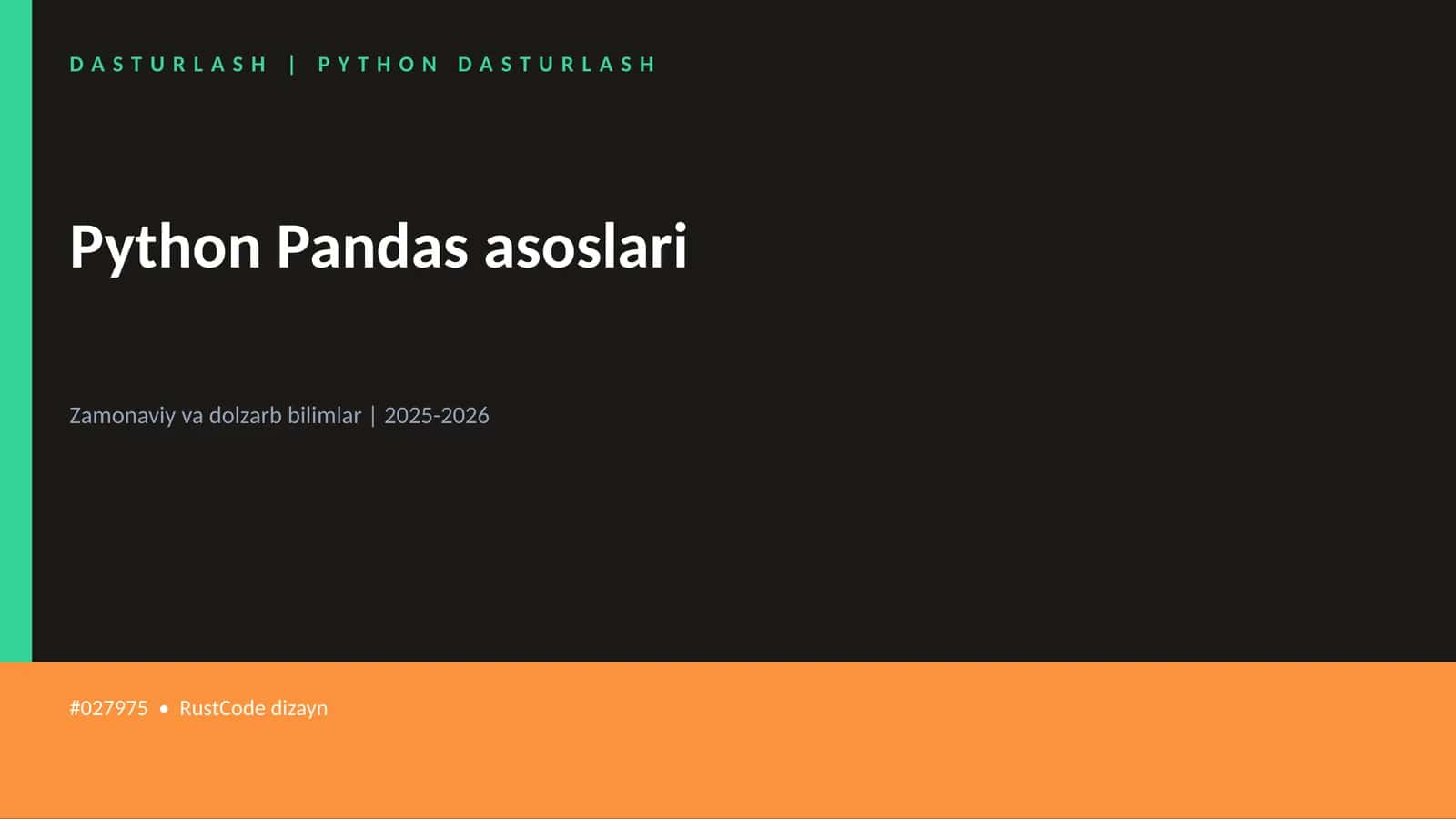 Python Pandas asoslari 1