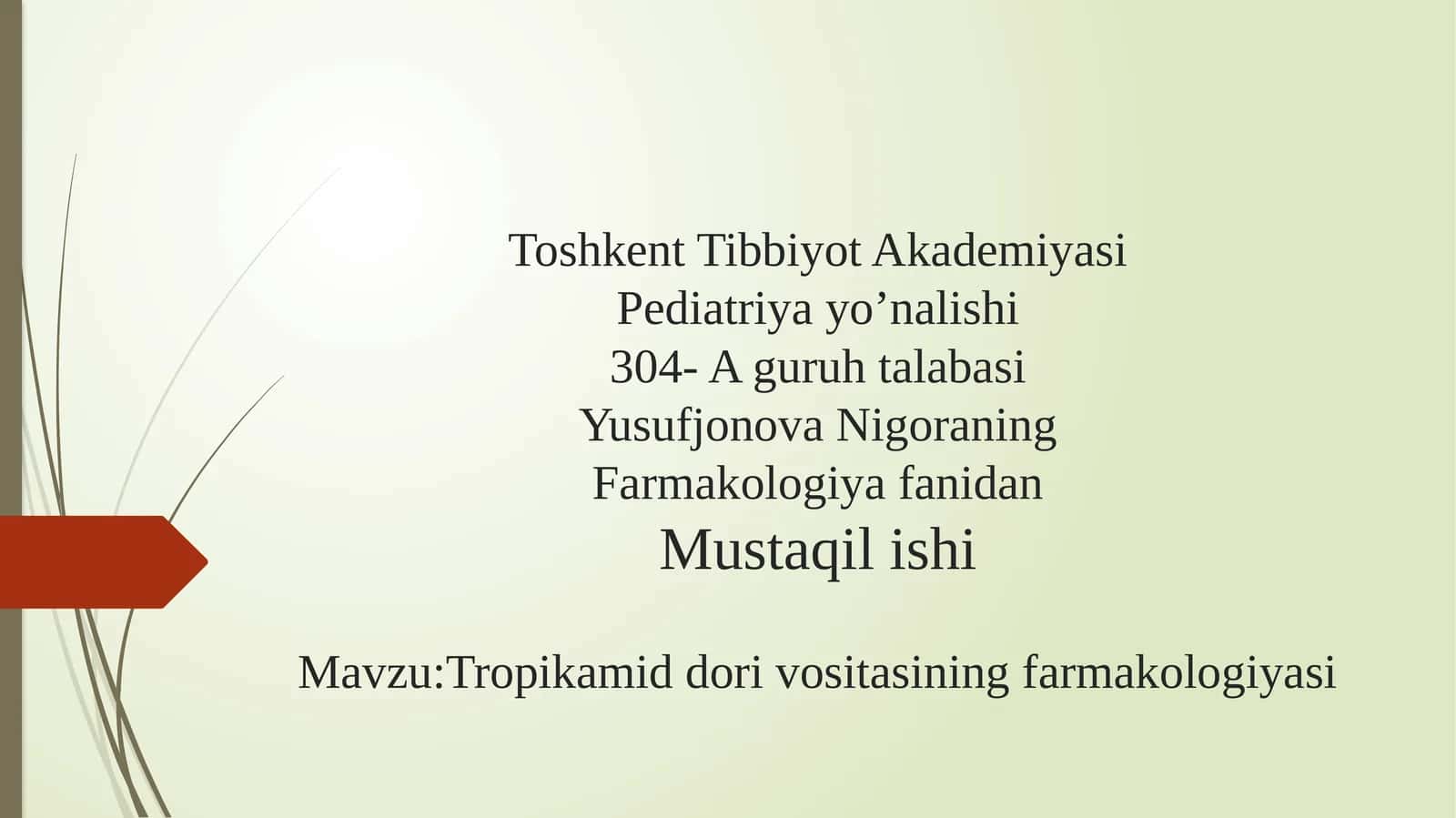 Tropikamiddori vositasining farmakologiyasi 1