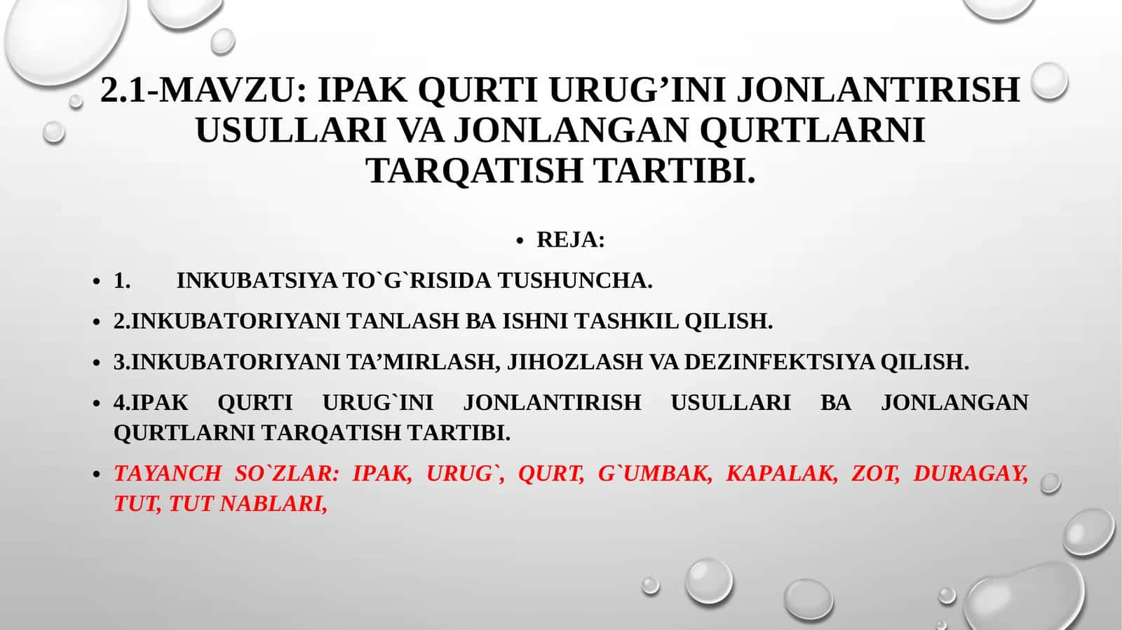 Ipakqurtiurug'i nijonlantirish usullari va jonlangan qurtlarni tarqatish tartibi 1