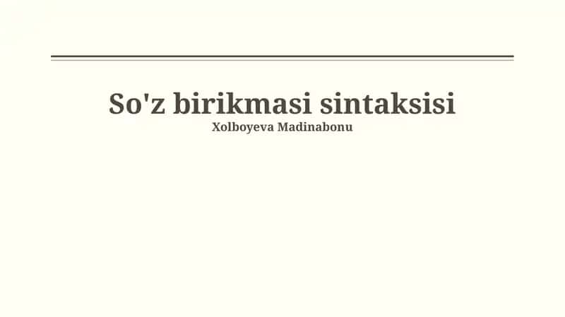 So'z birikmasi sintaksisi 1