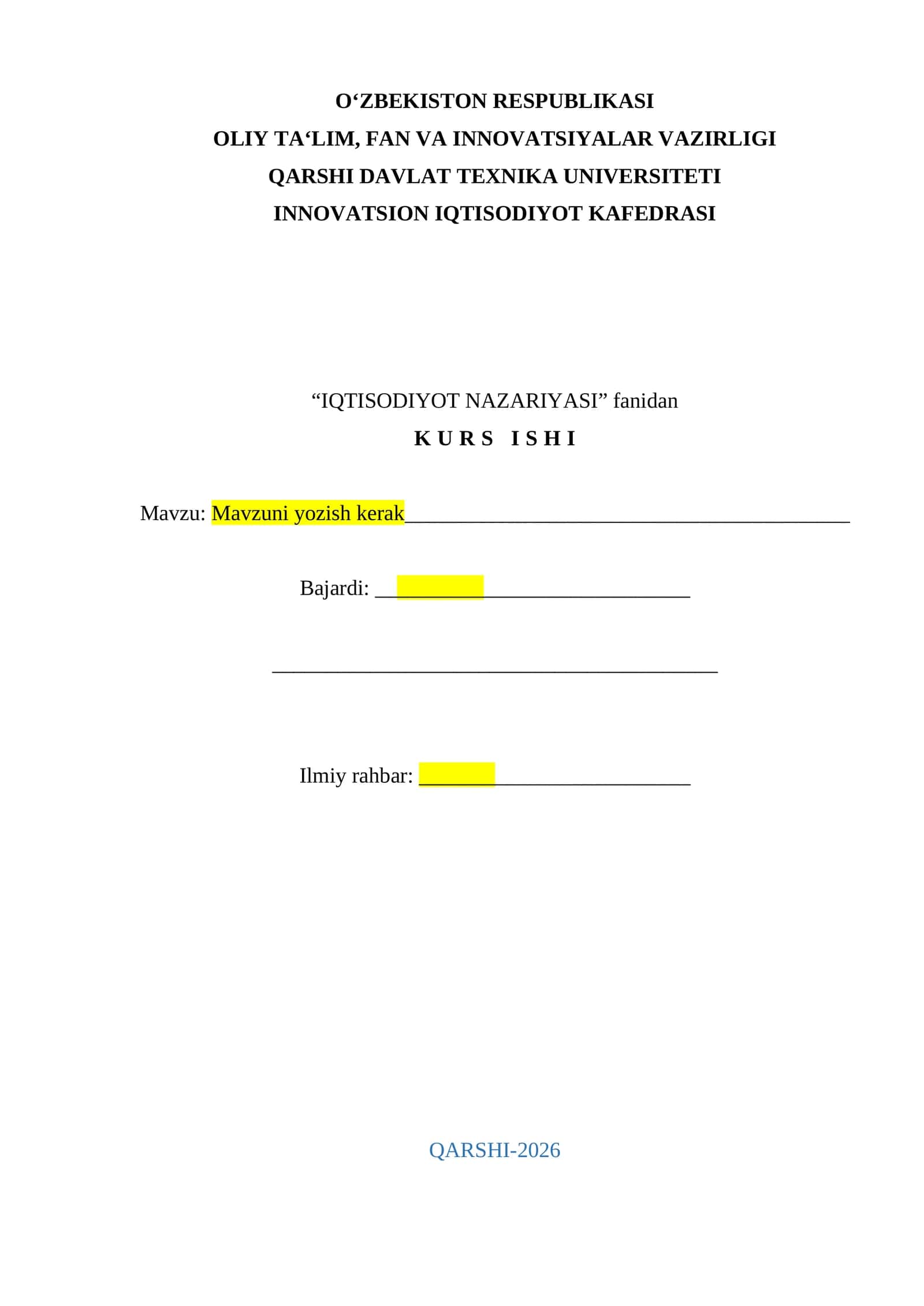 Kurs ishi 1