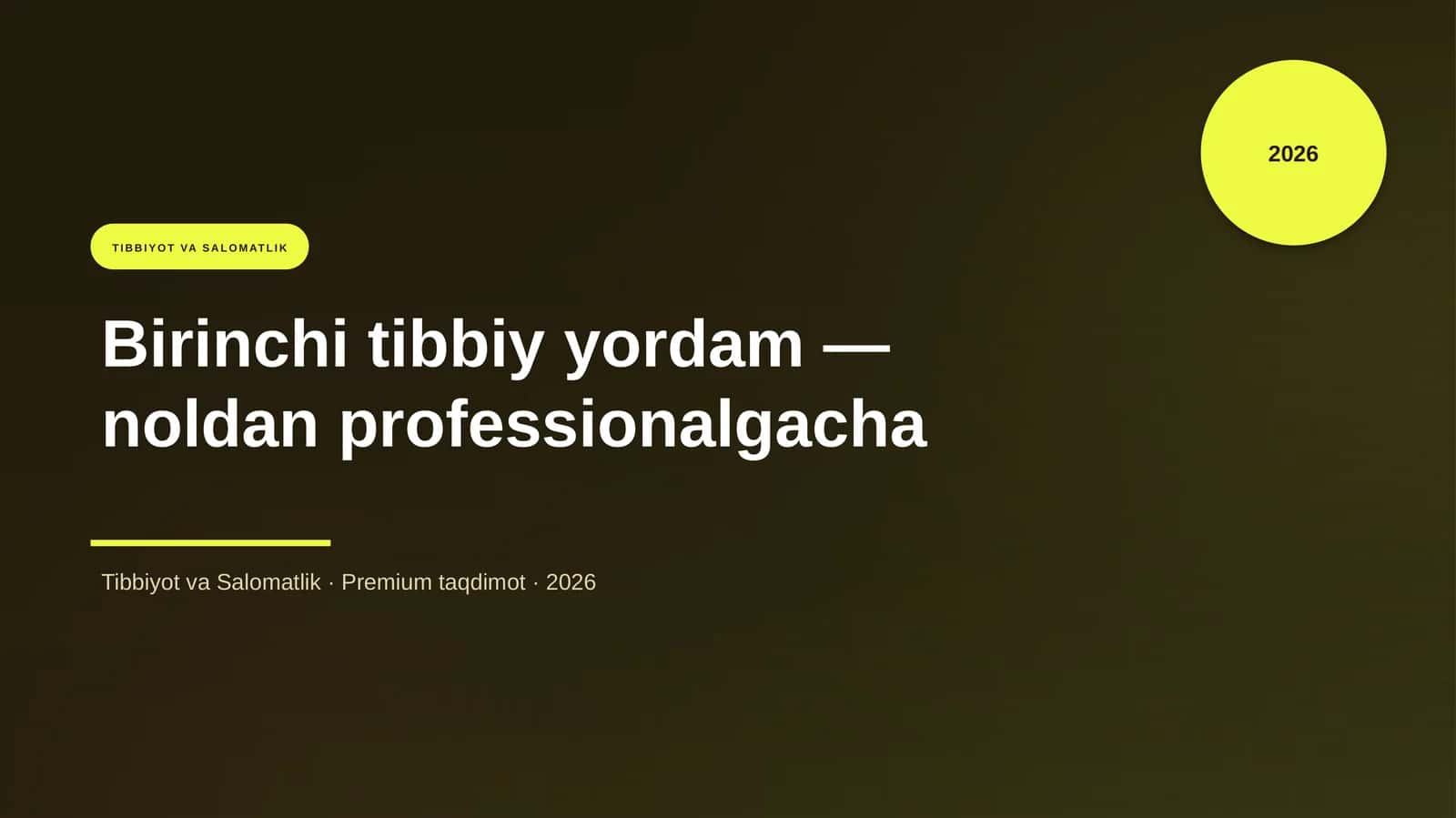 Birinchi tibbiy yordam — noldan professionalgacha 1