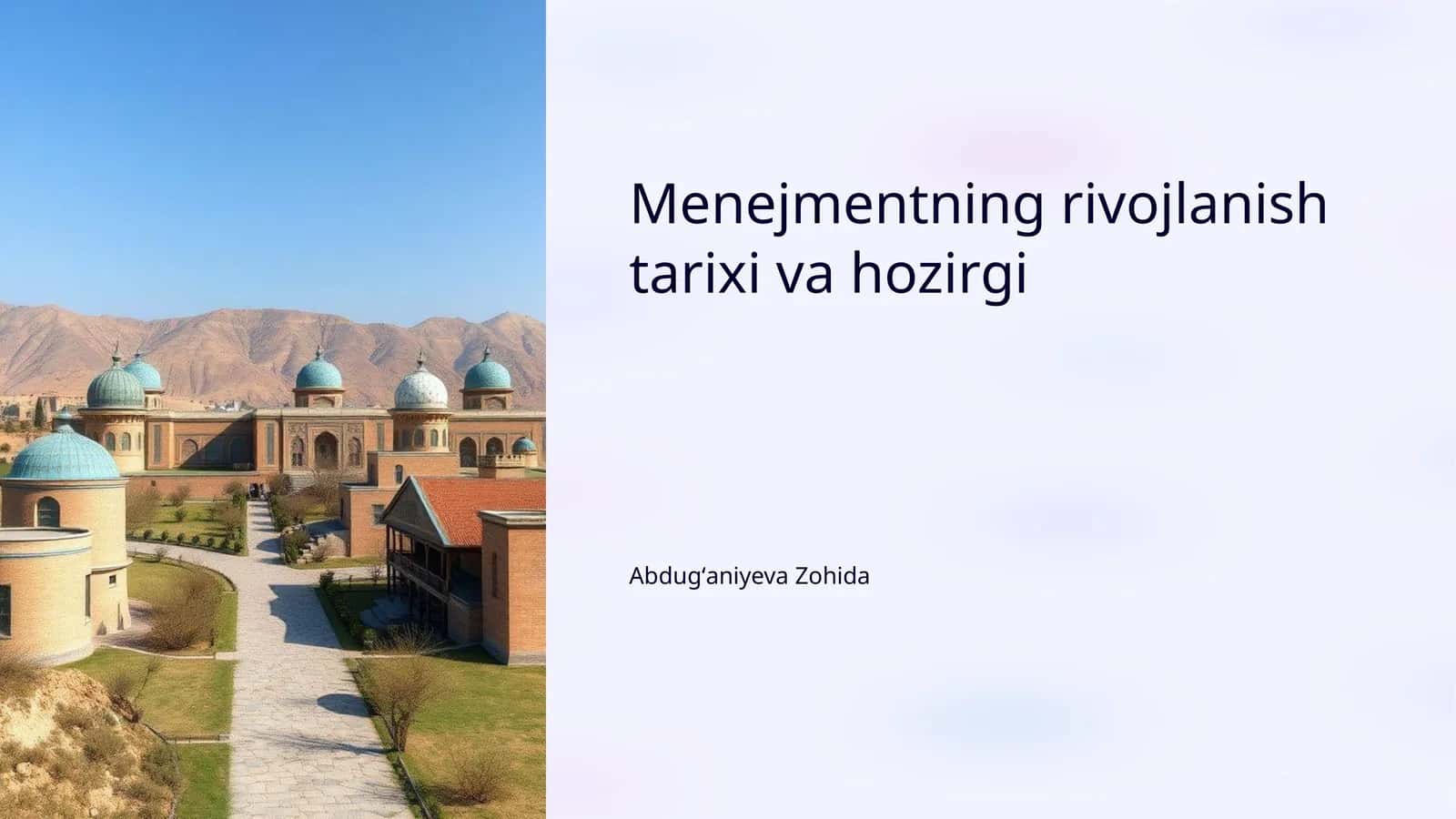 Menejmentning dastlabki shakllari 1
