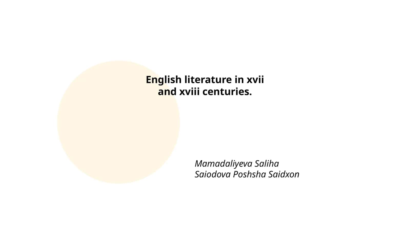 English literature in xvii and xviii centuries 1