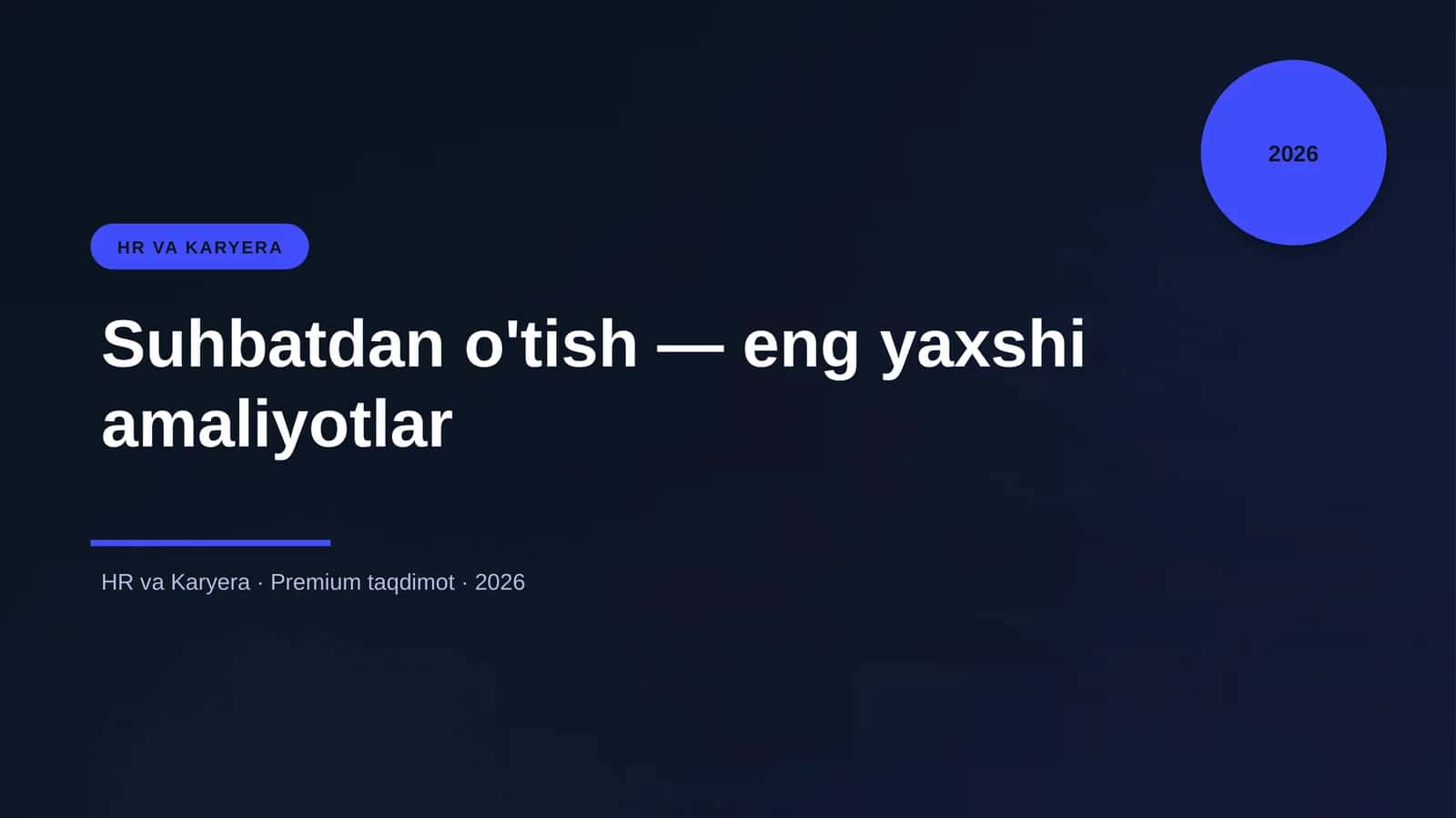 Suhbatdan o'tish — eng yaxshi amaliyotlar 1