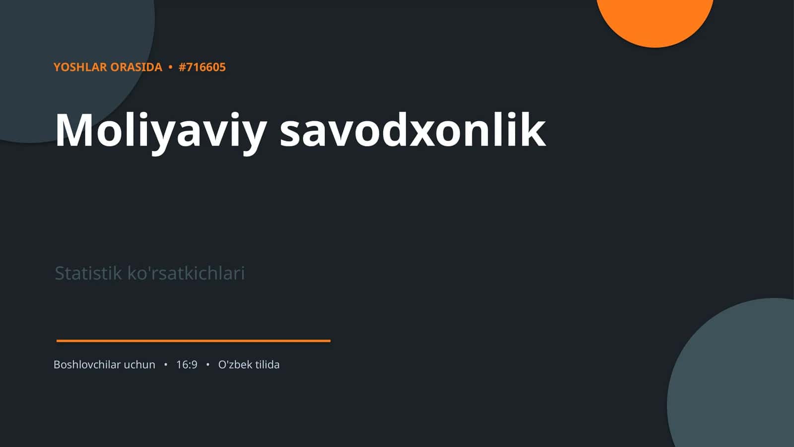 Moliyaviy savodxonlik 1