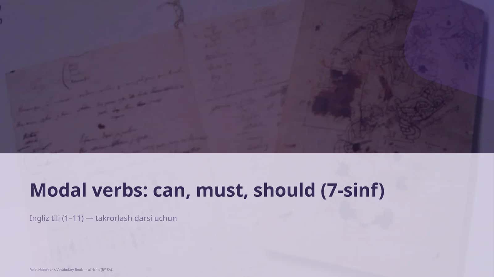 Modal verbs: can, must, should (7-sinf) 1