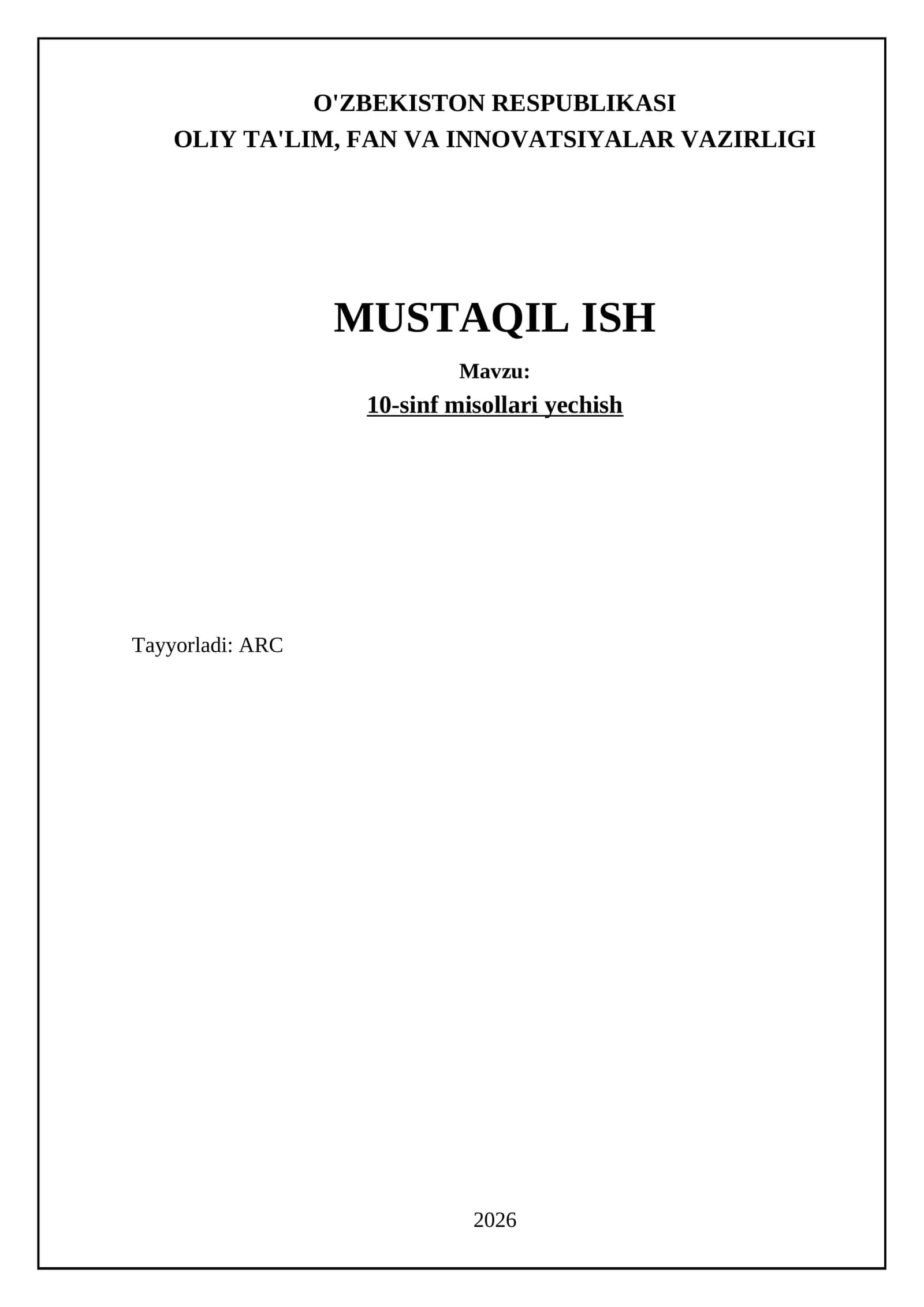 10-sinf misollari yechish 1