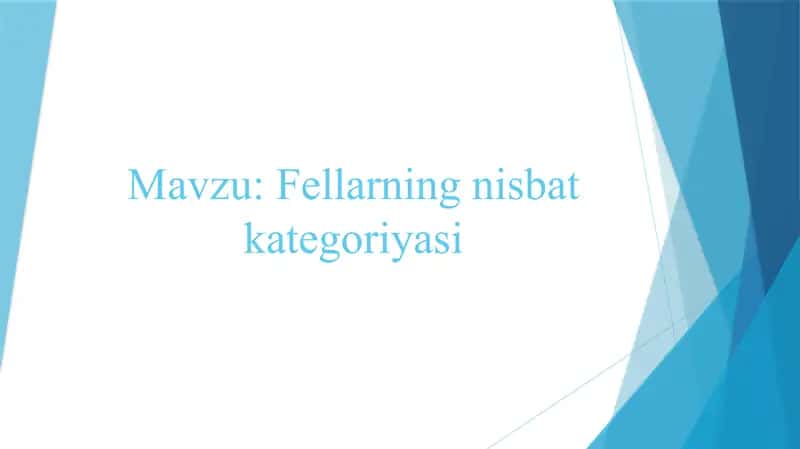 Nisbat kategoriyasi 1