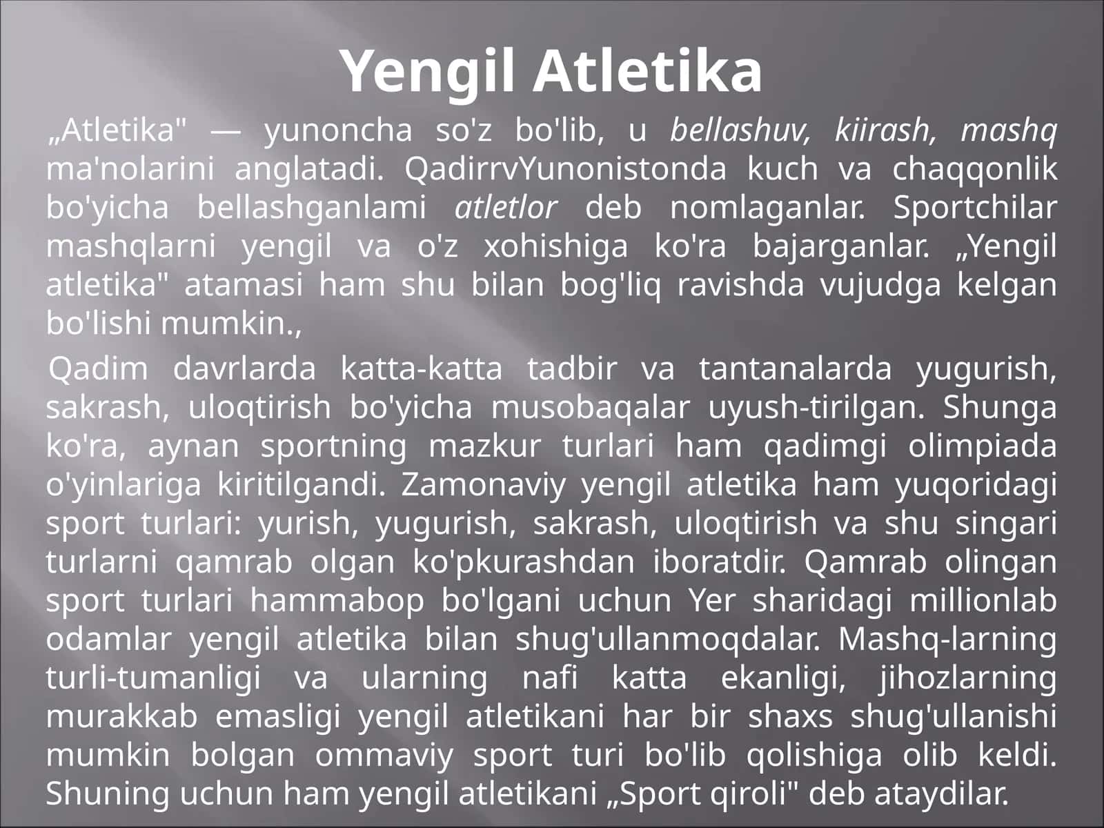 Yengil Atletika 1