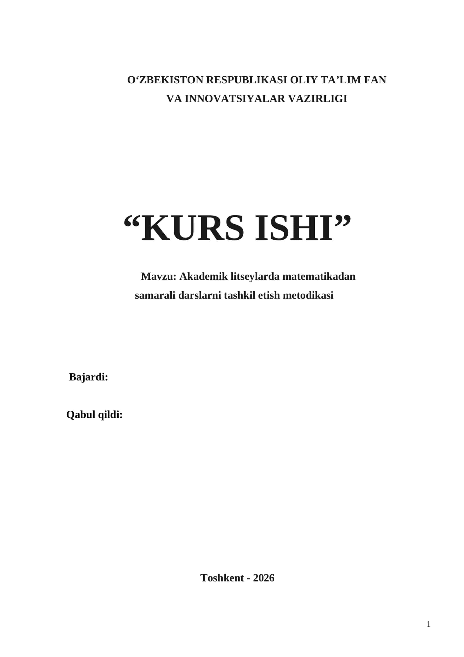 Akademik litseylarda matematikadan samarali darslarni tashkil etish metodikasi 1