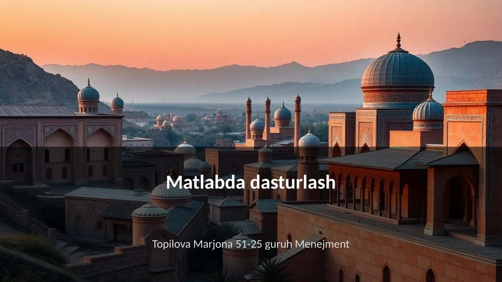 Matlabda dasturlash 1