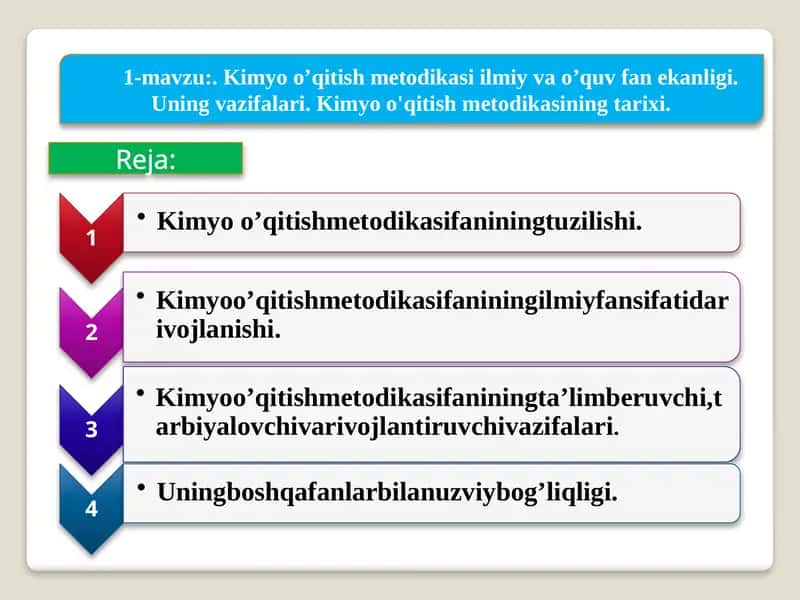 Kimyoo’qitishmetodikasiilmiyvao’quvfanekanligi 1