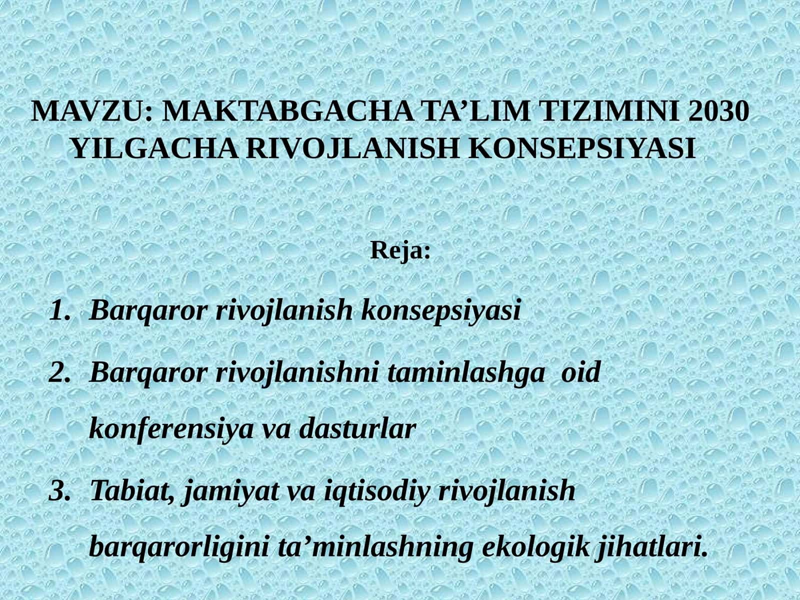 MAKTABGACHA TA’LIM TIZIMINI 2030 YILGACHA RIVOJLANISH KONSEPSIYASI 1