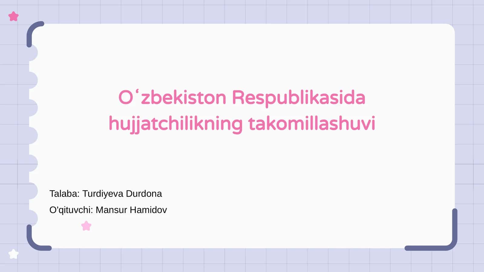 Oʻzbekiston Respublikasida hujjatchilikning takomillashuvi 1