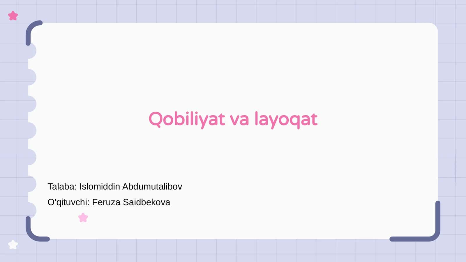 Qobiliyat va layoqat 1